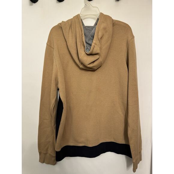 Matix Color Block Hoodie Sweatshirt Black Tan Gray Size M Unisex Autumn - Picture 9 of 11